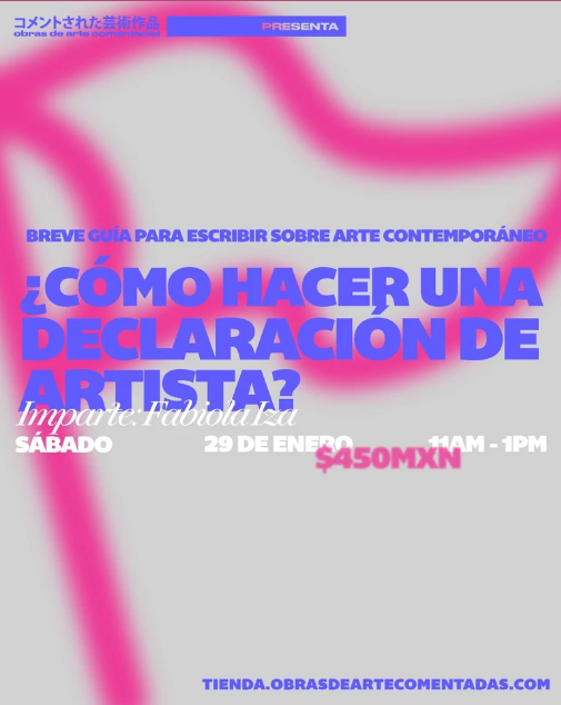 Clase magistral ¿Cómo hacer un statement de artista?